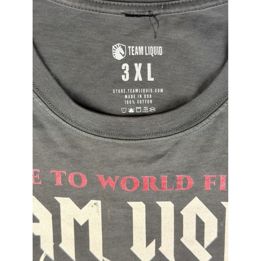 Team Liquid T-Shirt Mens 3XL Gray Excellent WoW Race to World First RWF Dragon - Picture 3 of 7